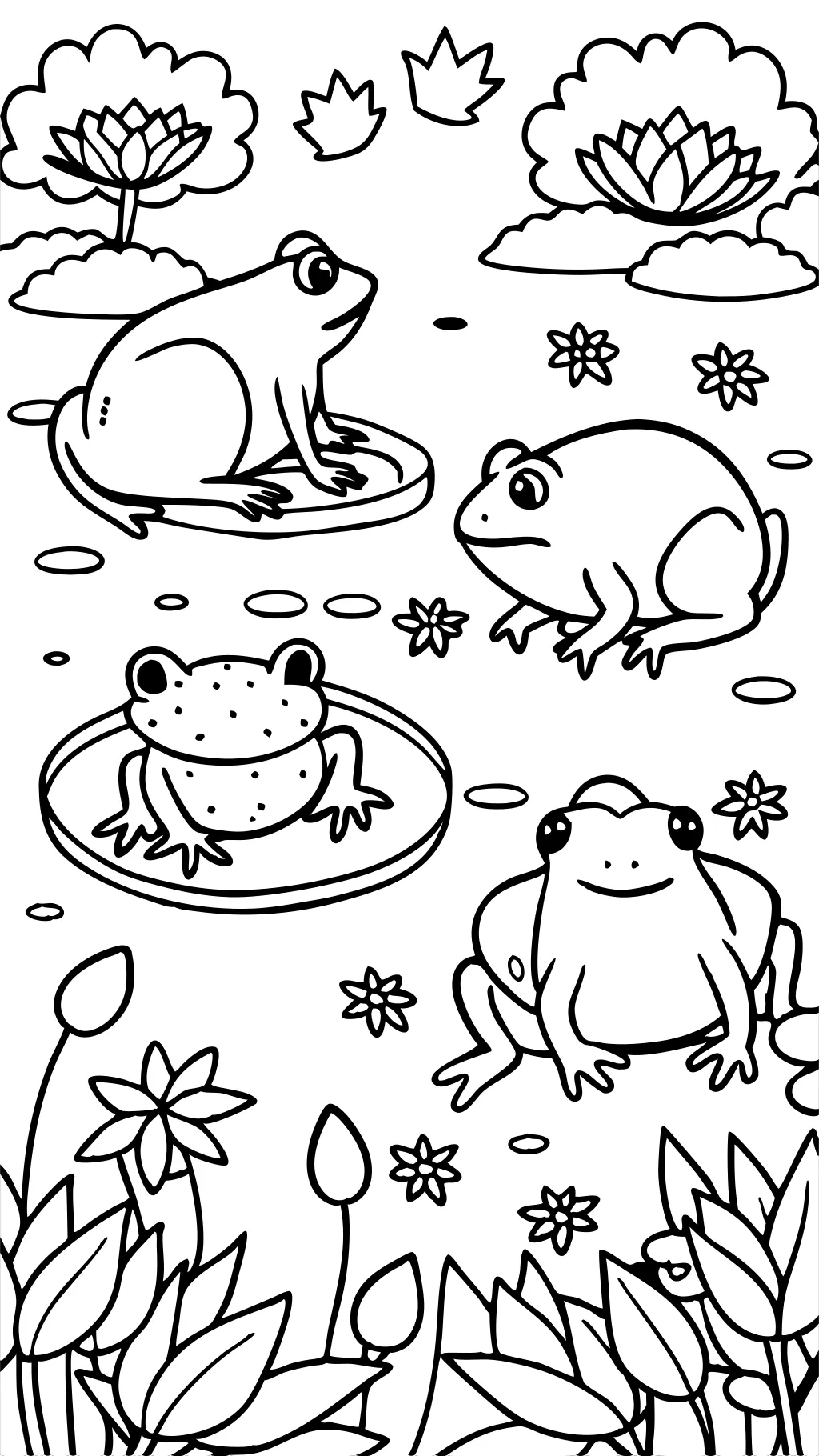 coloriages de grenouilles et de crapauds